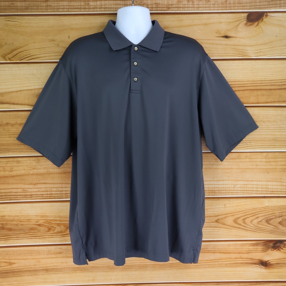 Kirkland Signature Polo Golf Shirt Mens XXL‎ Dark Gray Polyester Comfort Stretch
